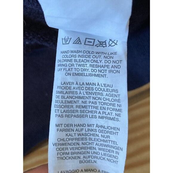 J Crew Sequin Detail Sweatshirt Size 2XS Women’s Navy - Picture 5 of 8